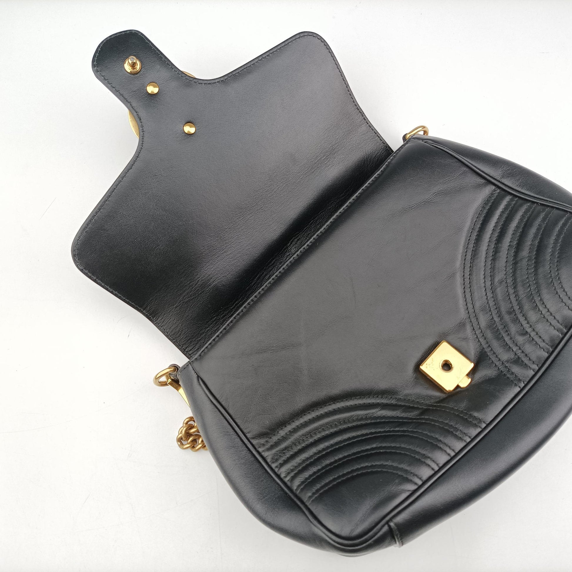Secondhand Gucci GG Marmont Black Leather 498110 shoulderbag | stylenewstar