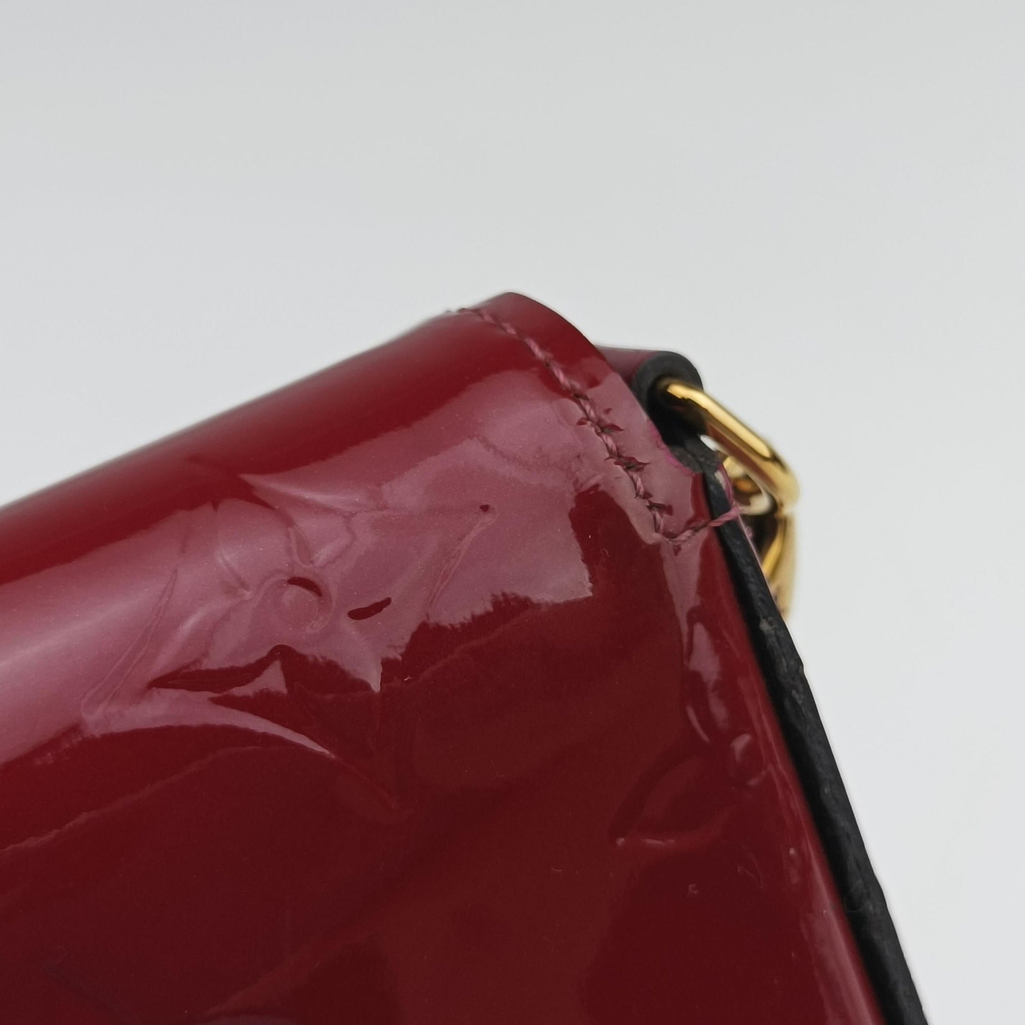Pre-owned Louis Vuitton Pochette Felicie CERISE Vernis M61293 shoulderbag | stylenewstar