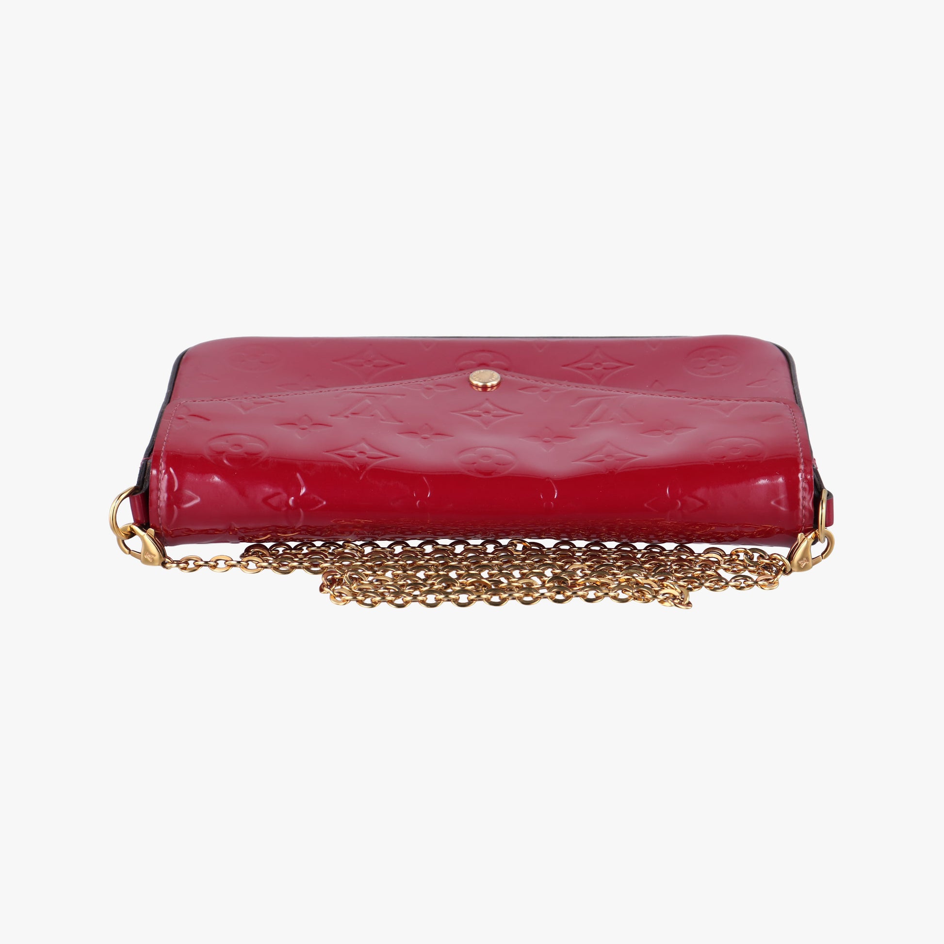 Pre-owned Louis Vuitton Pochette Felicie CERISE Vernis M61293 shoulderbag | stylenewstar