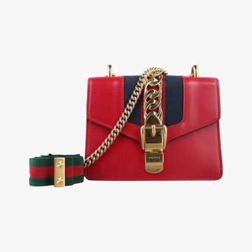 Sylvie Red×Navy Leather 431666 D021246788シルヴィ レッド×ネイビー レザー 431666 D021246788