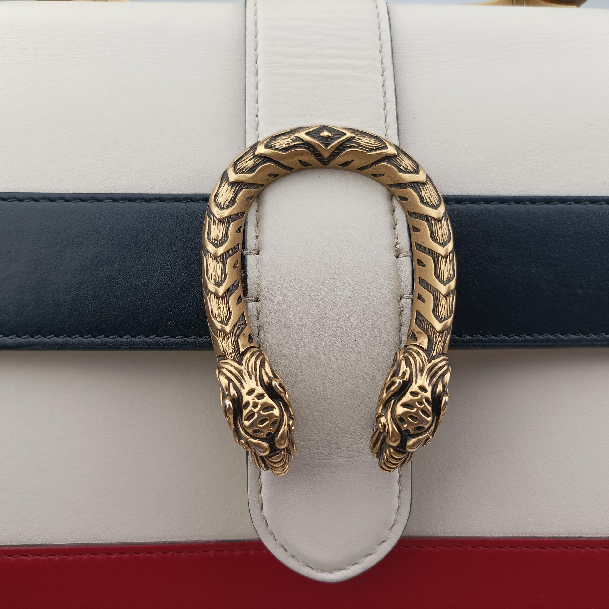 Dionysus White×navy×red Leather 448075 C021460811ディオニュソス ホワイト×ネイビー×レッド レザー 448075 C021460811