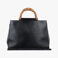 Bamboo Nymphaea Medium Top Handle Black Leather 453766 G020802530バンブー ニムフェア ミディアム ブラック レザー 453766 G020802530