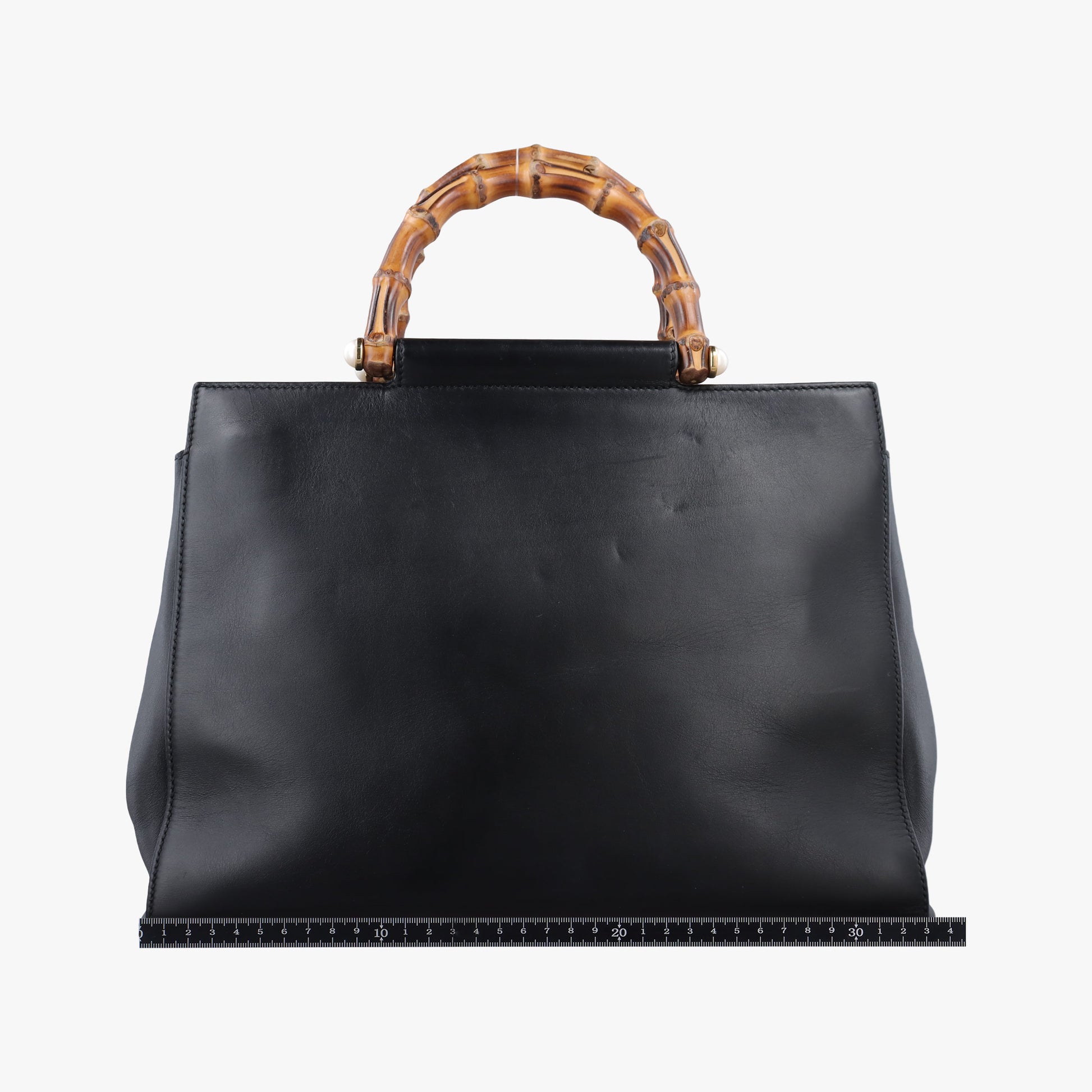 Bamboo Nymphaea Medium Top Handle Black Leather 453766 G020802530バンブー ニムフェア ミディアム ブラック レザー 453766 G020802530