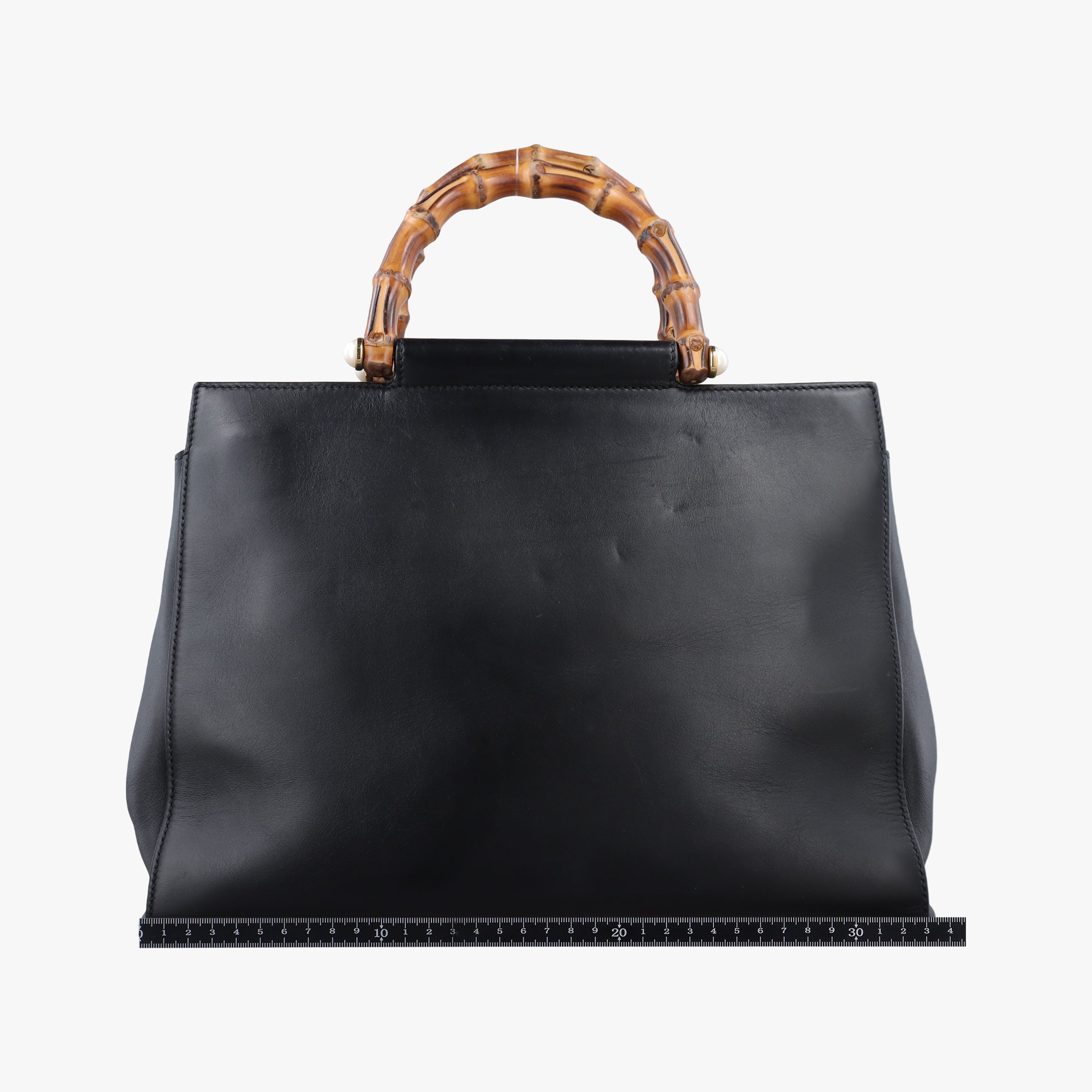 Bamboo Nymphaea Medium Top Handle Black Leather 453766 G020802530バンブー ニムフェア ミディアム ブラック レザー 453766 G020802530