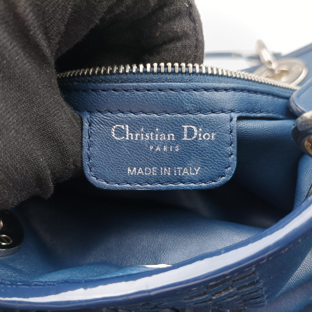 Soft Lady Dior Navy Leather 17-BO-1018レディ ディオール ソフト ブルーブラック レザー 17-BO-1018