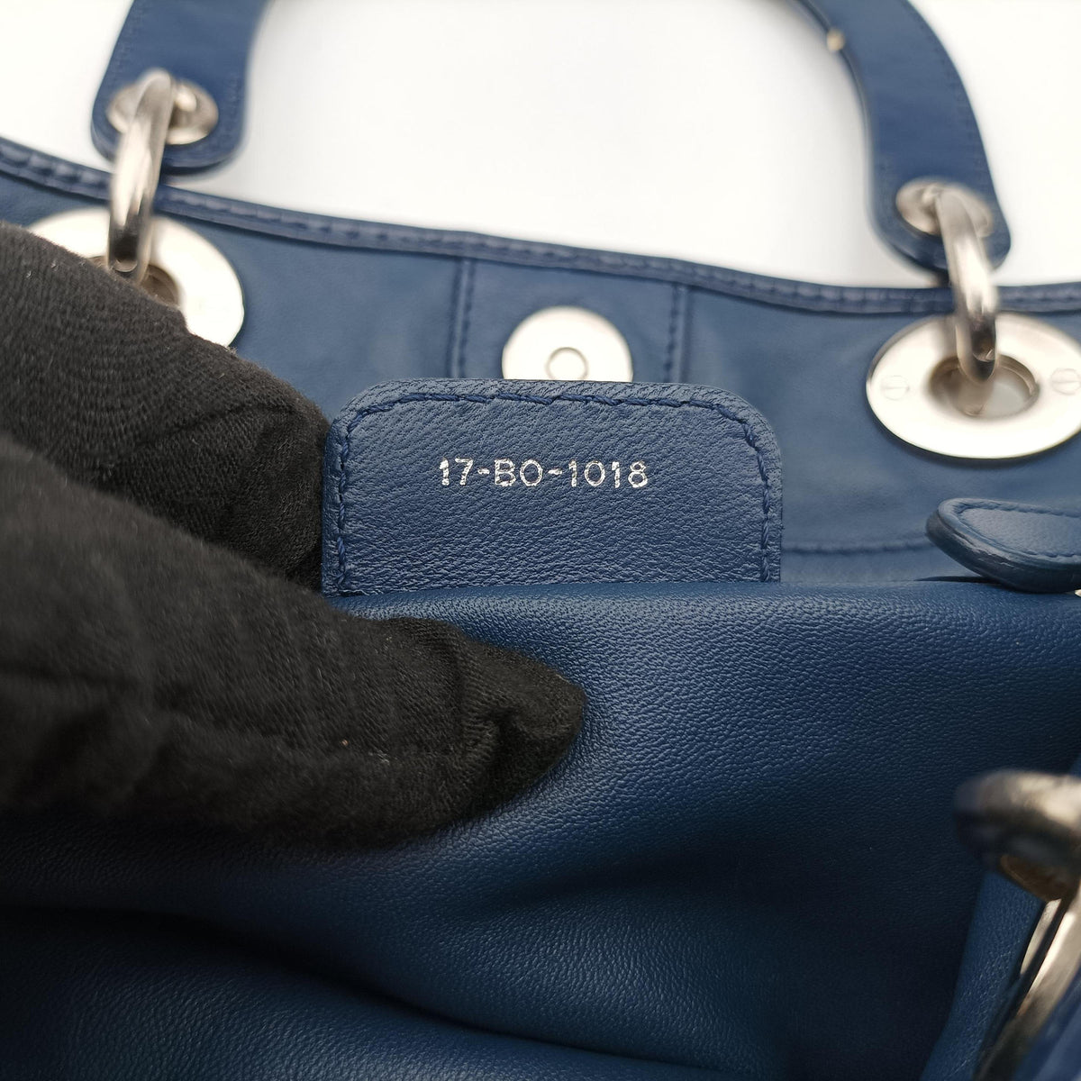 Soft Lady Dior Navy Leather 17-BO-1018レディ ディオール ソフト ブルーブラック レザー 17-BO-1018
