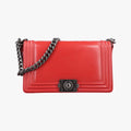 Pre-owned Chanel BOY CHANEL Red Leather A67086 shoulderbag | stylenewstar