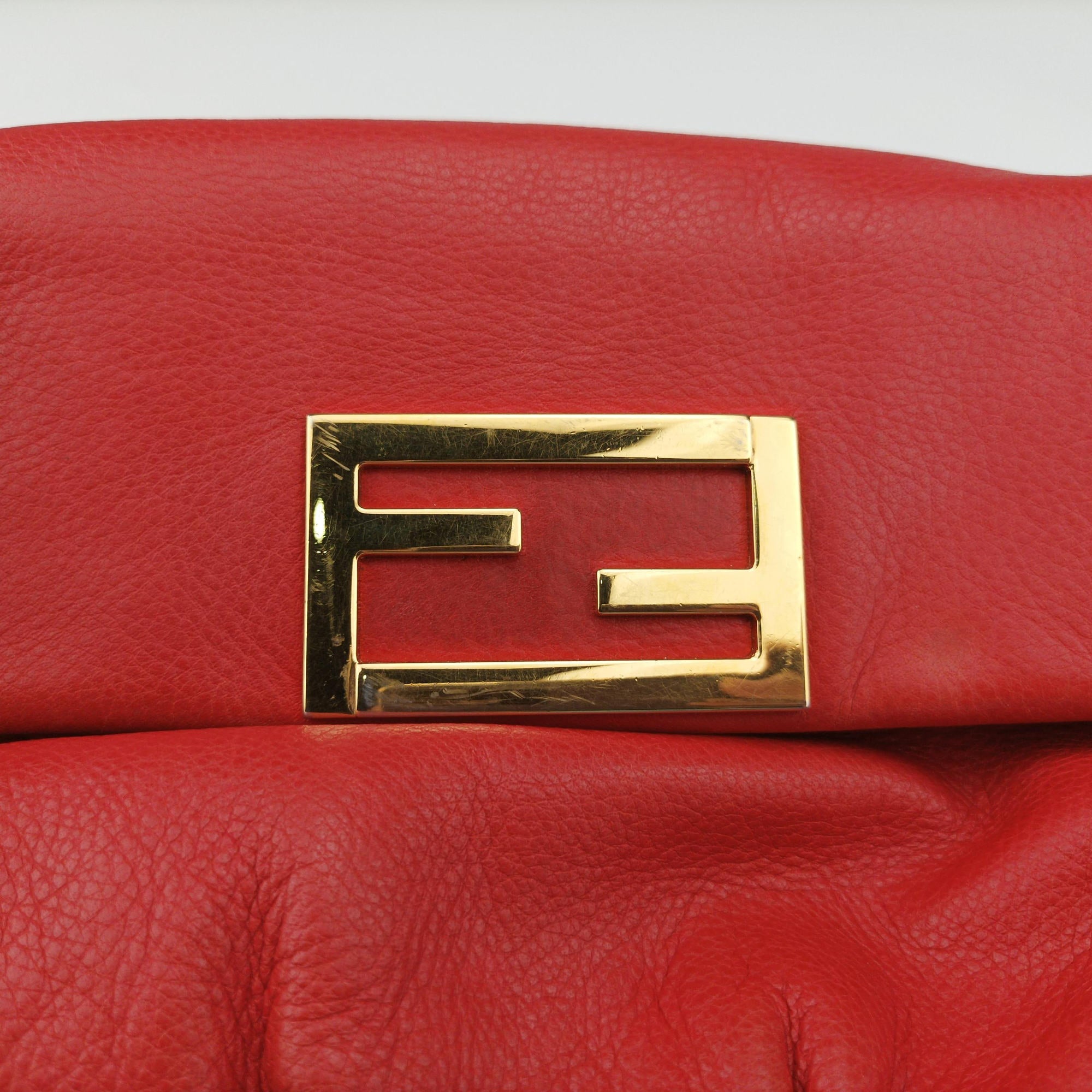 Fendista Pochette Red Leather 8M0276 8M0276-ANG-128-2566フェンディスタ ポシェット レッド レザー 8M0276 8M0276-ANG-128-2566