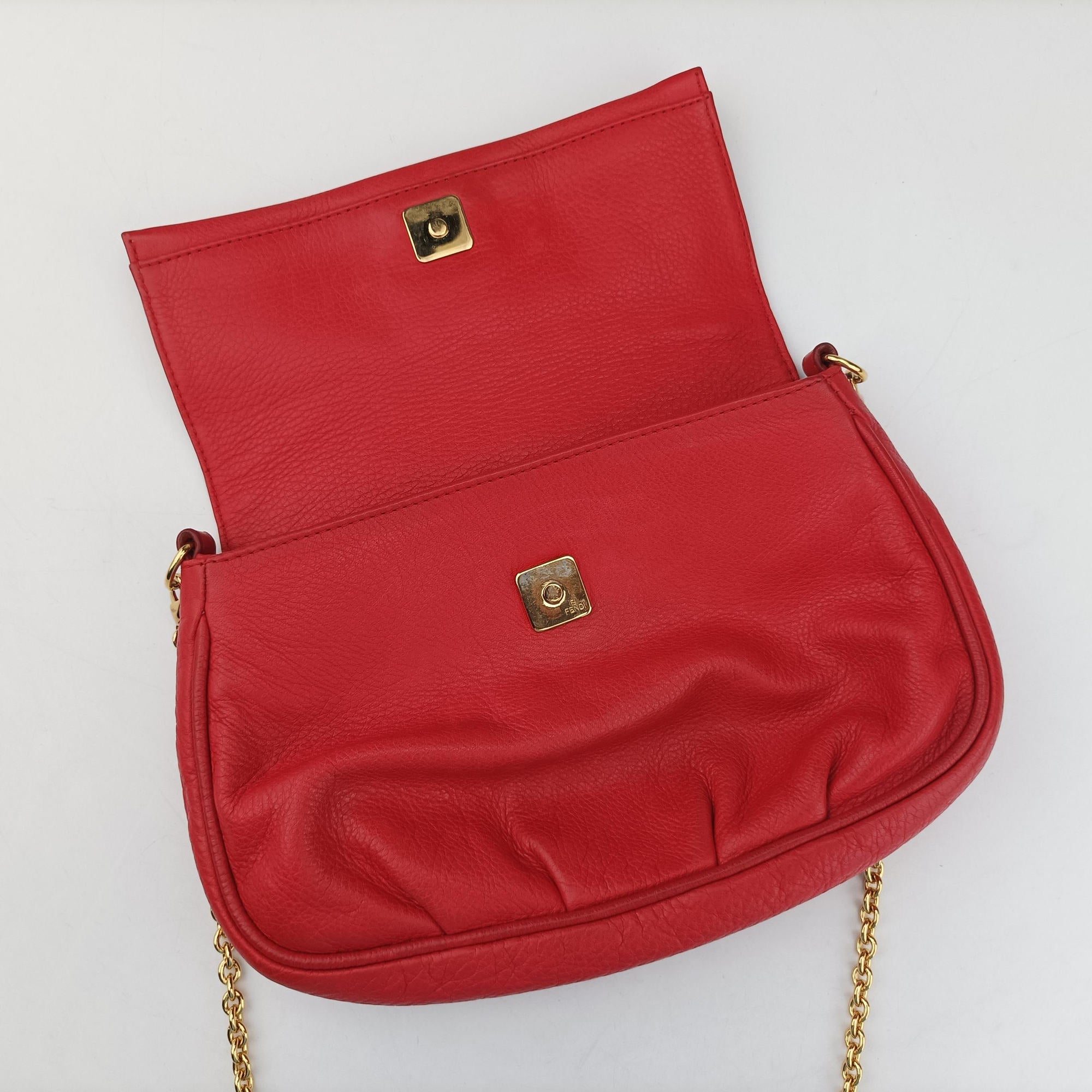 Fendista Pochette Red Leather 8M0276 8M0276-ANG-128-2566フェンディスタ ポシェット レッド レザー 8M0276 8M0276-ANG-128-2566
