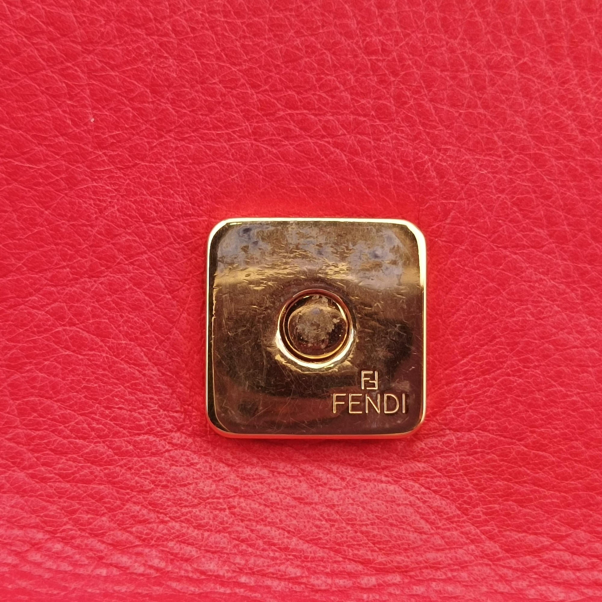 Fendista Pochette Red Leather 8M0276 8M0276-ANG-128-2566フェンディスタ ポシェット レッド レザー 8M0276 8M0276-ANG-128-2566