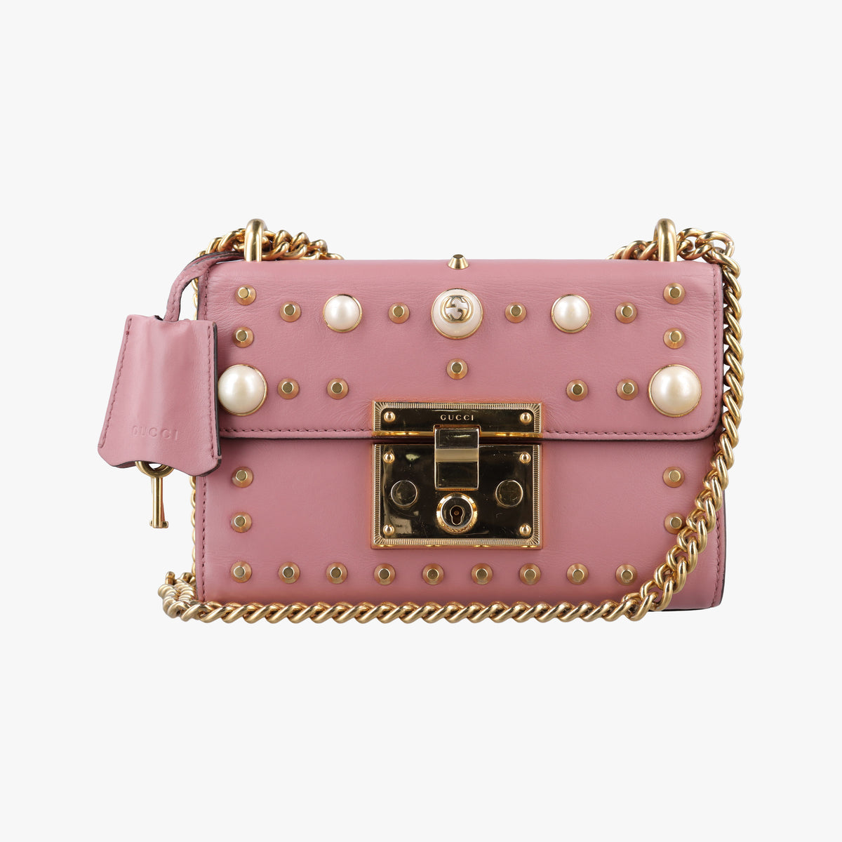 Pre-owned Gucci Padlock Pink Leather 432182 shoulderbag | stylenewstar