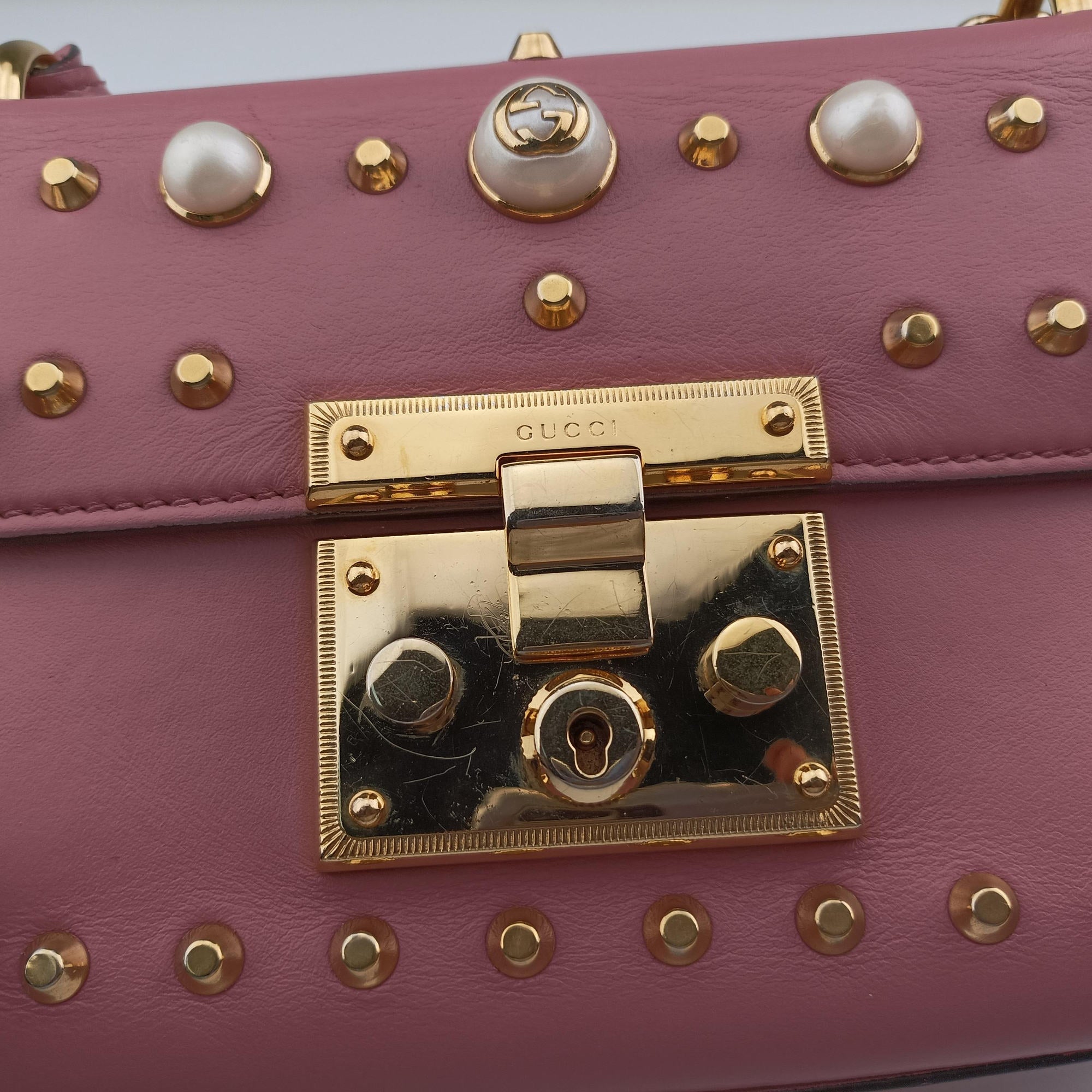 Pre-owned Gucci Padlock Pink Leather 432182 shoulderbag | stylenewstar