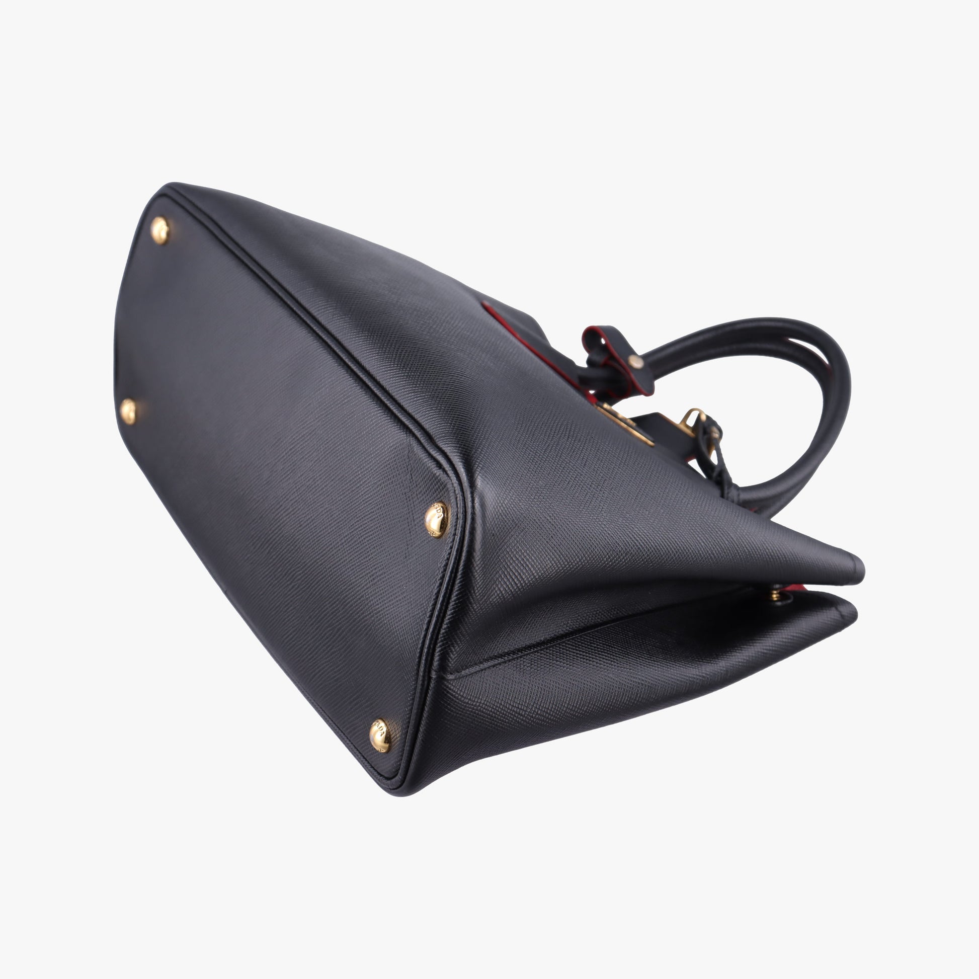 Vintage Prada Double Cuir Black SAFFIANO Leather B2756T handbag | stylenewstar