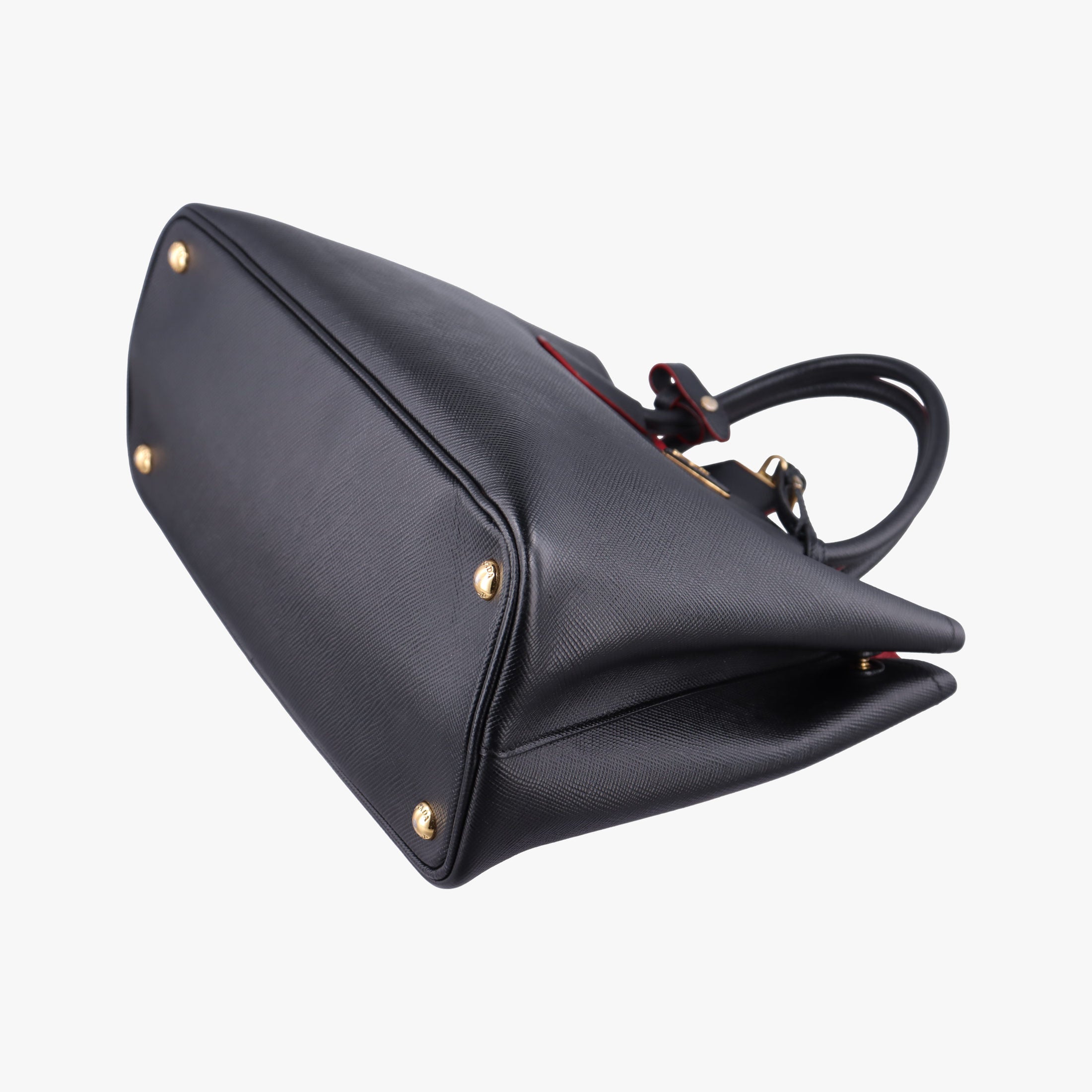 Vintage Prada Double Cuir Black SAFFIANO Leather B2756T handbag | stylenewstar