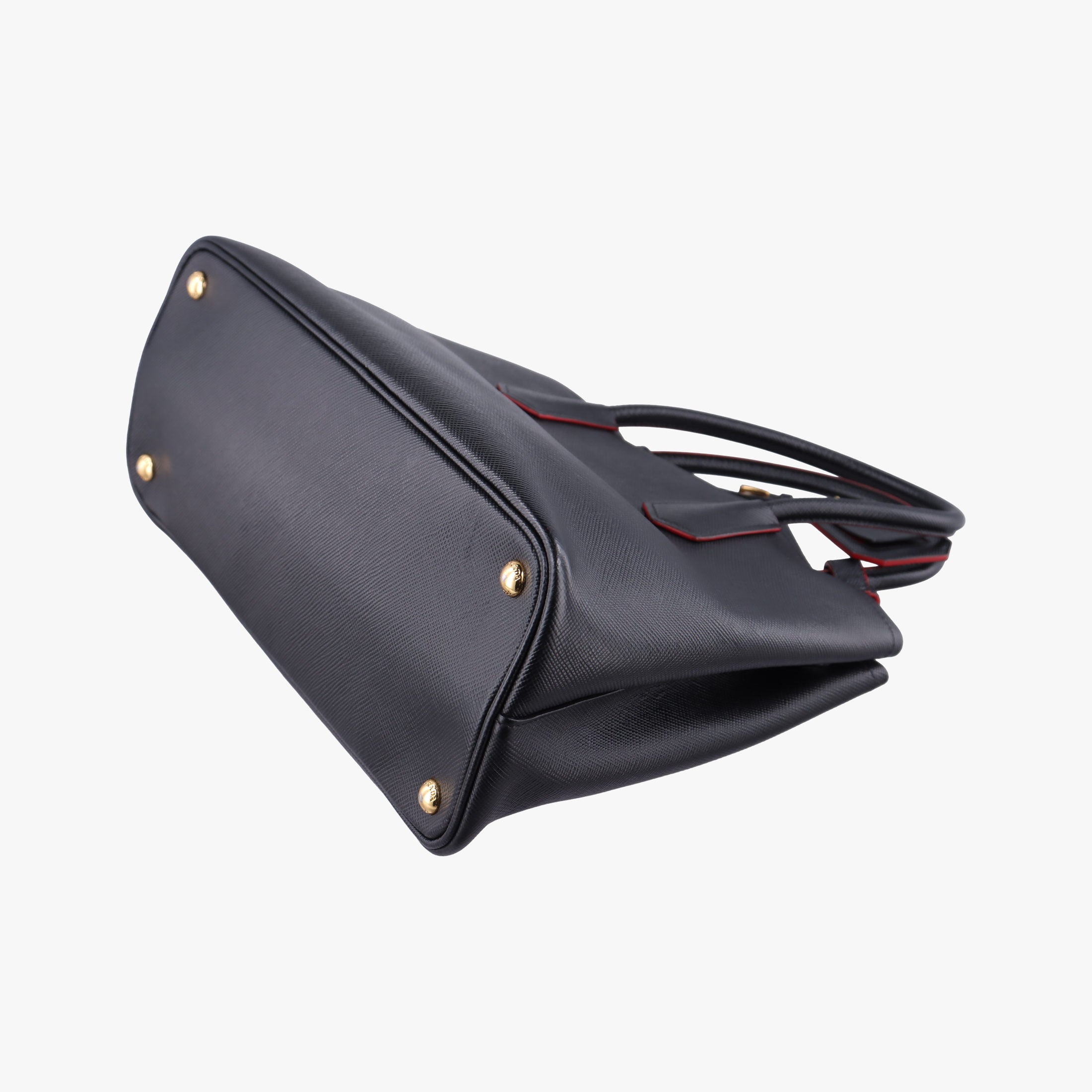 Vintage Prada Double Cuir Black SAFFIANO Leather B2756T handbag | stylenewstar