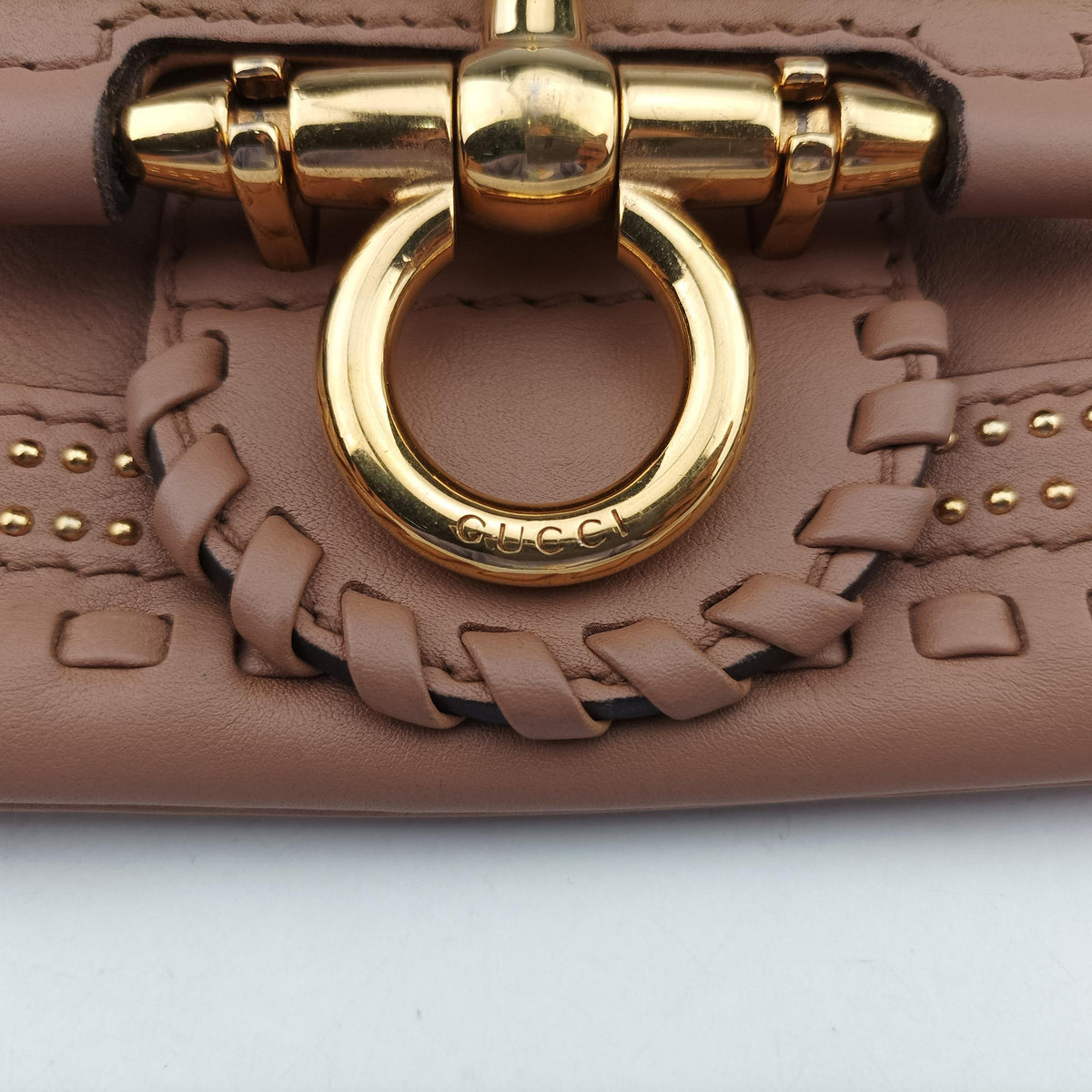 Pre-owned Gucci Snaffle Bit Brown leather 263984 handbag | stylenewstar