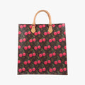 Pre-owned Louis Vuitton Cherry Sac Plat Brown×Cherry Print Monogram Canvas M95010 handbag | stylenewstar