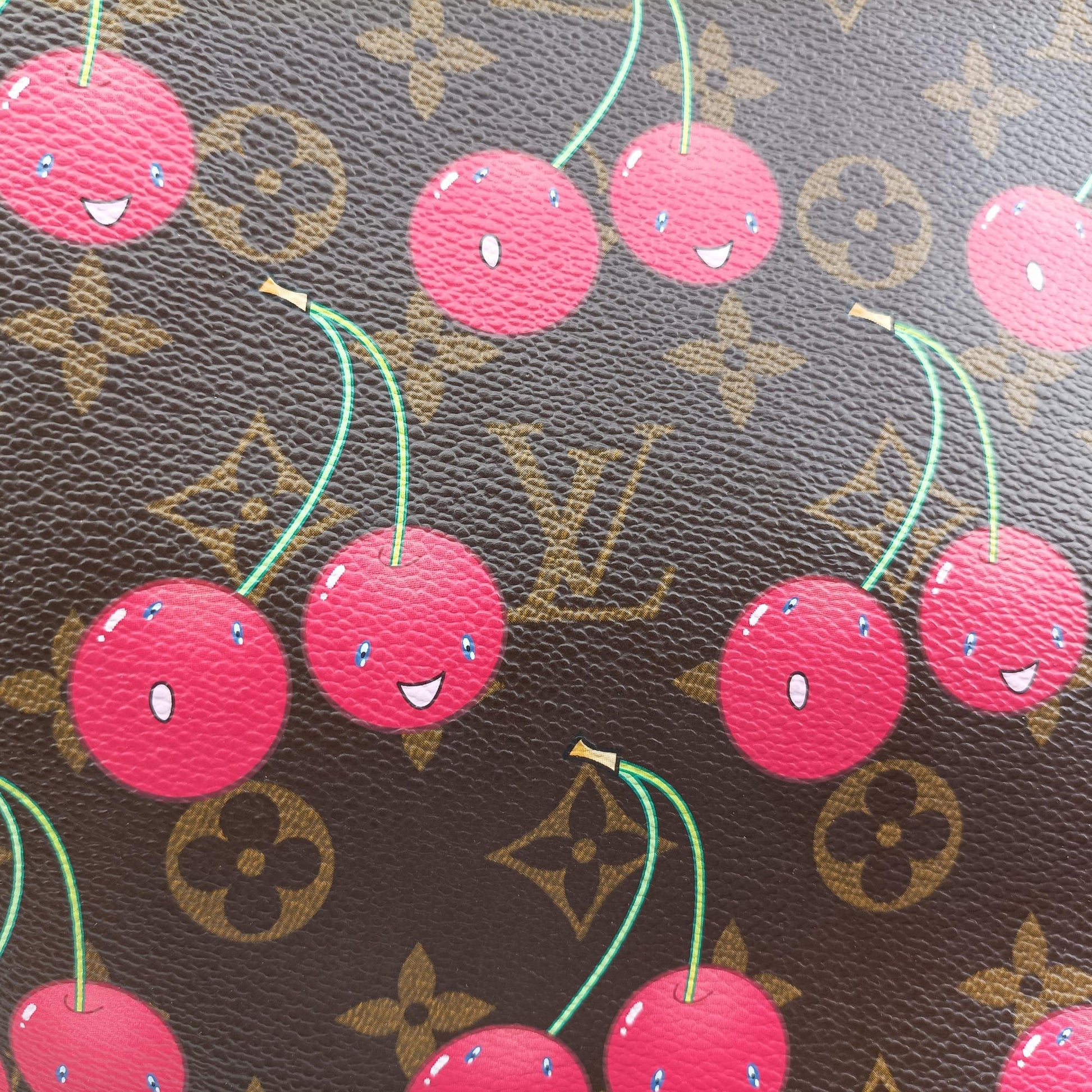Pre-owned Louis Vuitton Cherry Sac Plat Brown×Cherry Print Monogram Canvas M95010 handbag | stylenewstar