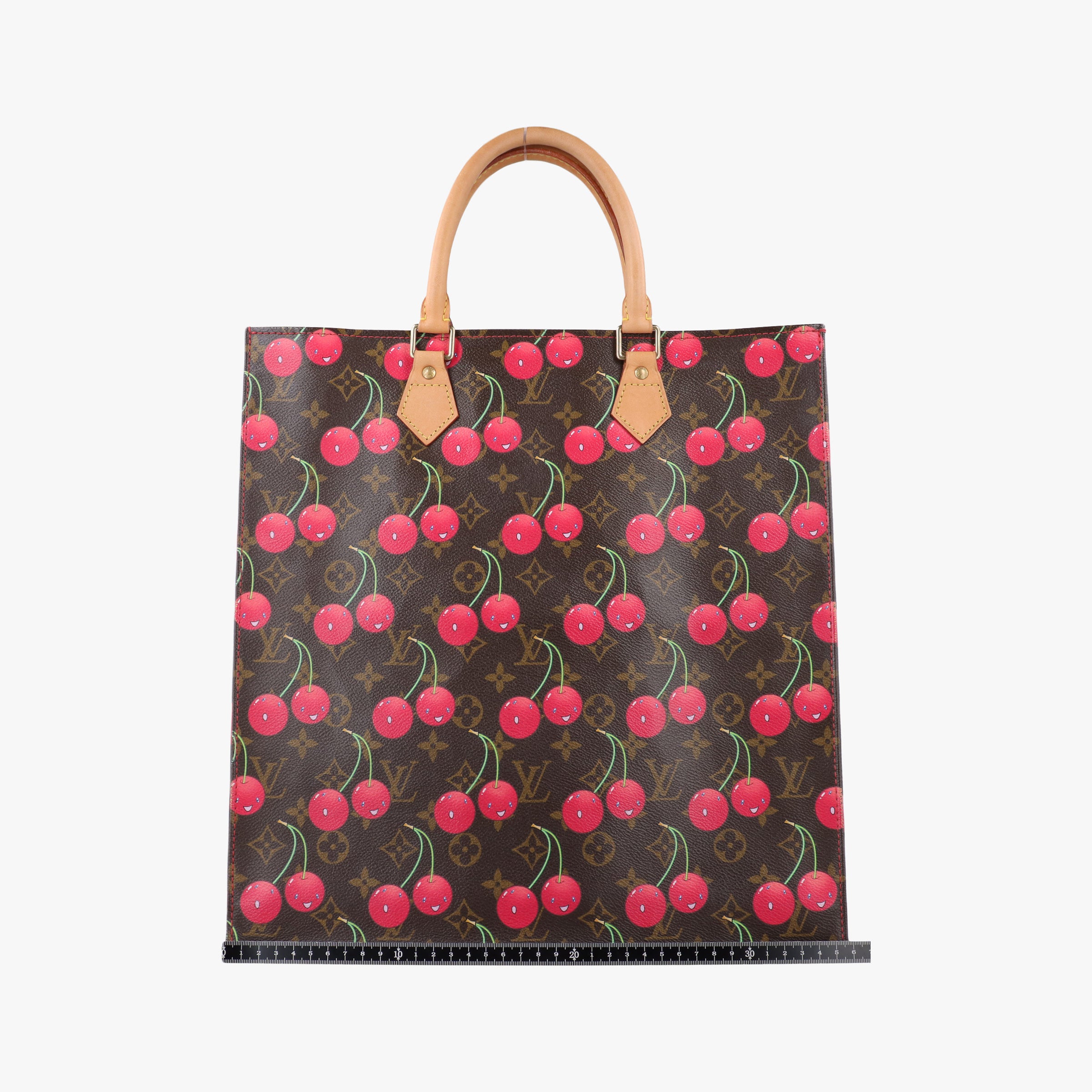 Pre-owned Louis Vuitton Cherry Sac Plat Brown×Cherry Print Monogram Canvas M95010 handbag | stylenewstar