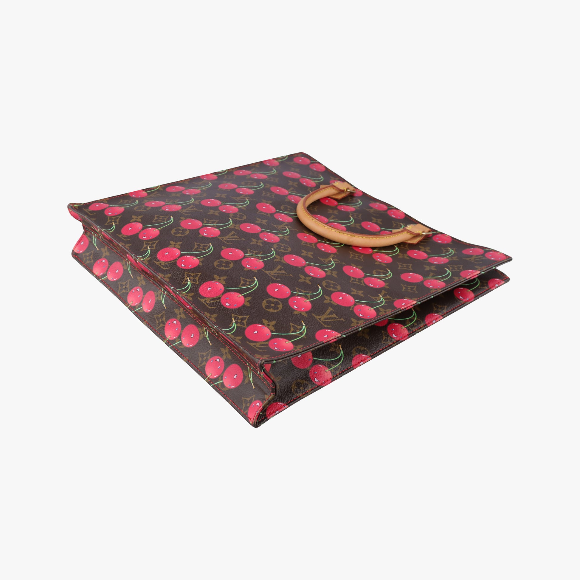 Pre-owned Louis Vuitton Cherry Sac Plat Brown×Cherry Print Monogram Canvas M95010 handbag | stylenewstar