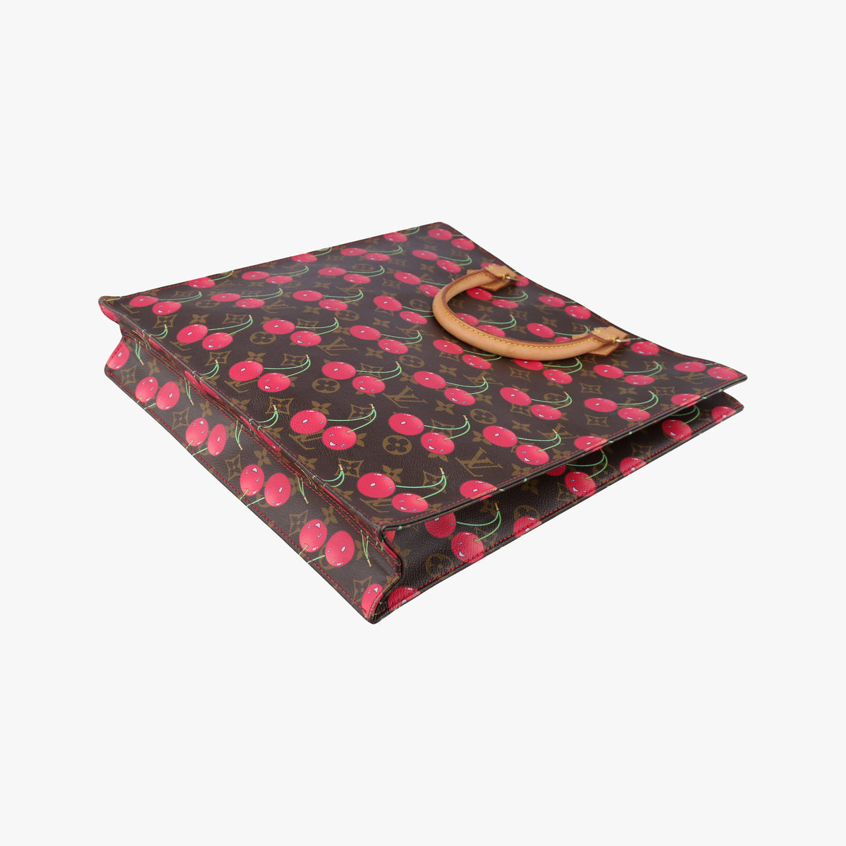 Pre-owned Louis Vuitton Cherry Sac Plat Brown×Cherry Print Monogram Canvas M95010 handbag | stylenewstar