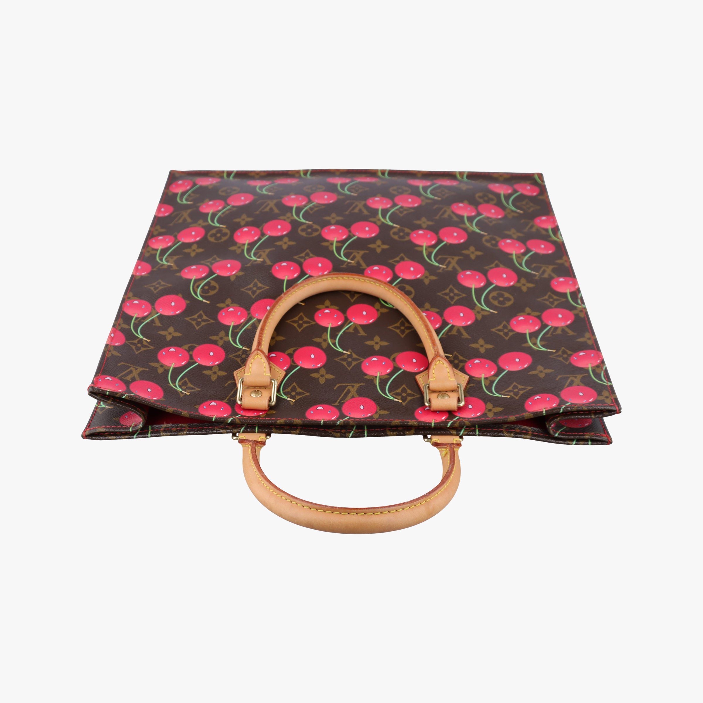 Pre-owned Louis Vuitton Cherry Sac Plat Brown×Cherry Print Monogram Canvas M95010 handbag | stylenewstar