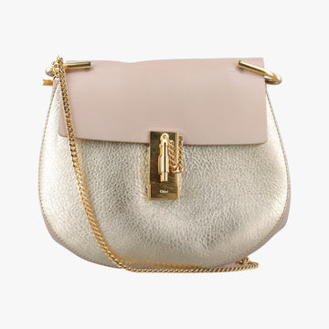 Pre-owned Chloe DREW Pink×Gold Leather  shoulderbag | stylenewstar