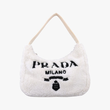Pre-owned Prada Re-Edition2000 White Terry cloth 1NE515 handbag | stylenewstar