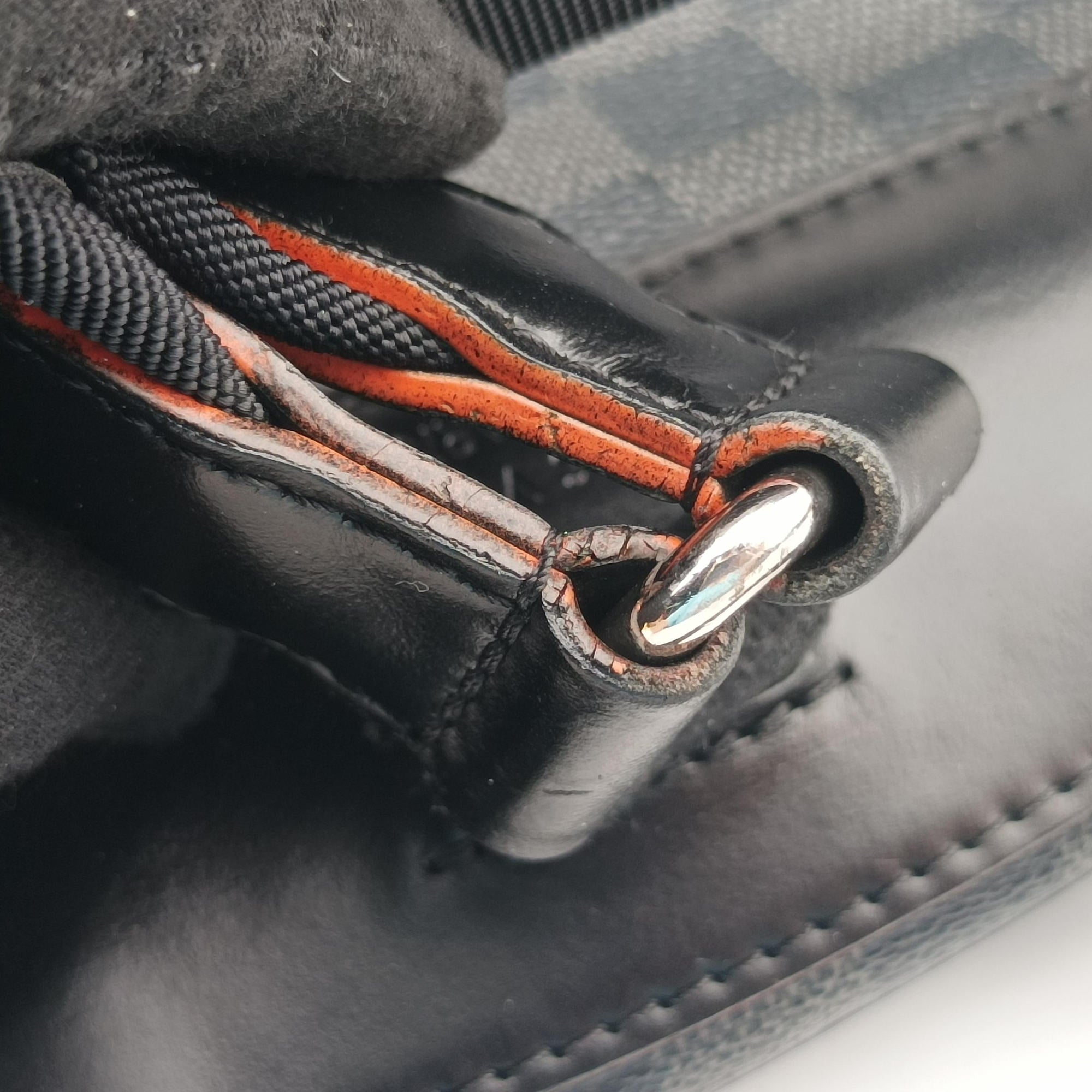 Pre-owned Louis Vuitton Josh Noir×orange Damier Graphite N42403 backpack/rucksack | stylenewstar