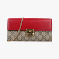 Padlock Chain beige×red×multi PVC coated canvas×Leather 453506 パドロック チェーン ベージュ×レッド×マルチ PVCコーティングキャンバス×レザー 453506 