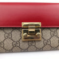 Padlock Chain beige×red×multi PVC coated canvas×Leather 453506 パドロック チェーン ベージュ×レッド×マルチ PVCコーティングキャンバス×レザー 453506 