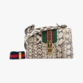Sylvie Beige×Multi Snakeskin×Leather 421882 C019986908シルヴィ ベージュ×マルチ ヘビ革 421882 C019986908