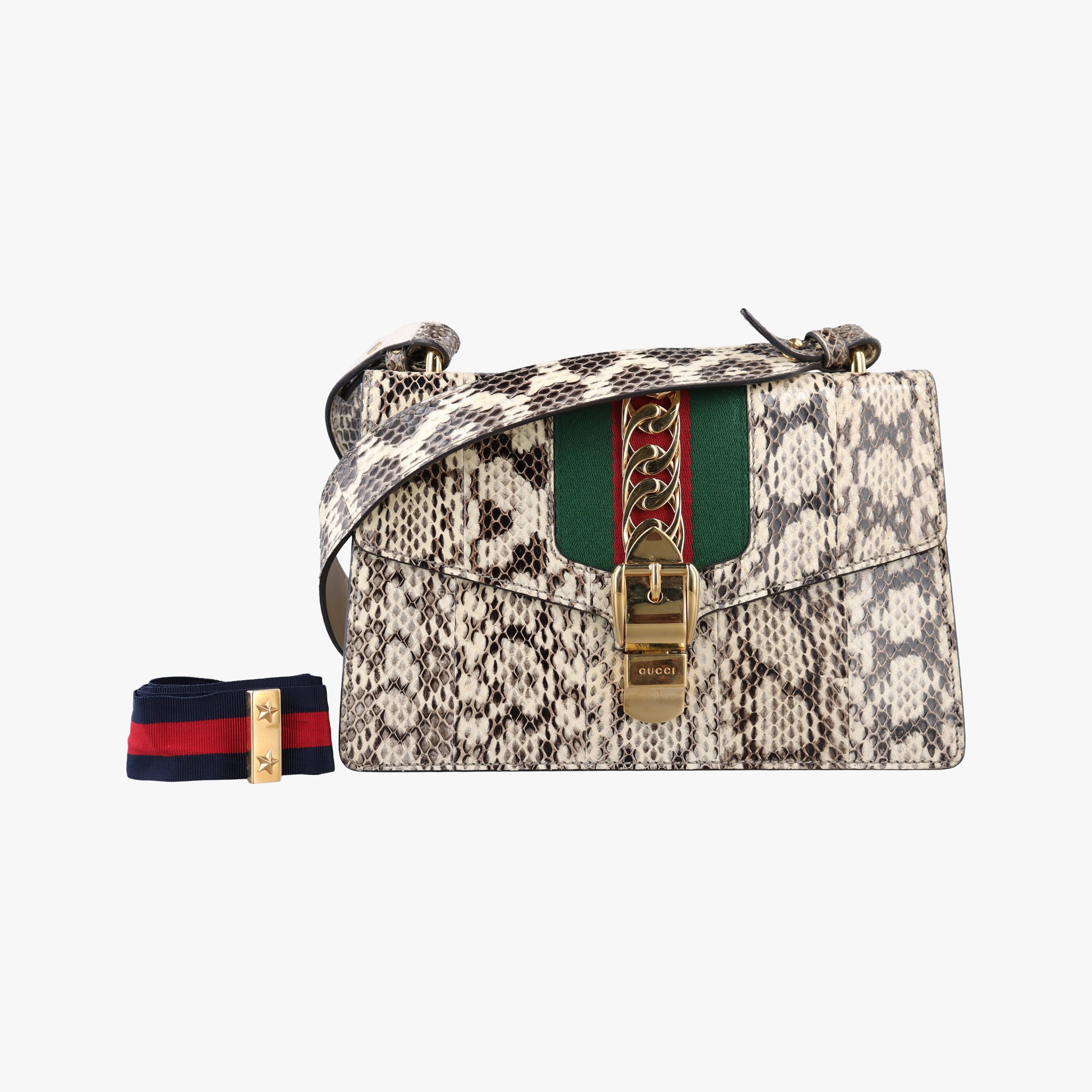 Sylvie Beige×Multi Snakeskin×Leather 421882 C019986908シルヴィ ベージュ×マルチ ヘビ革 421882 C019986908