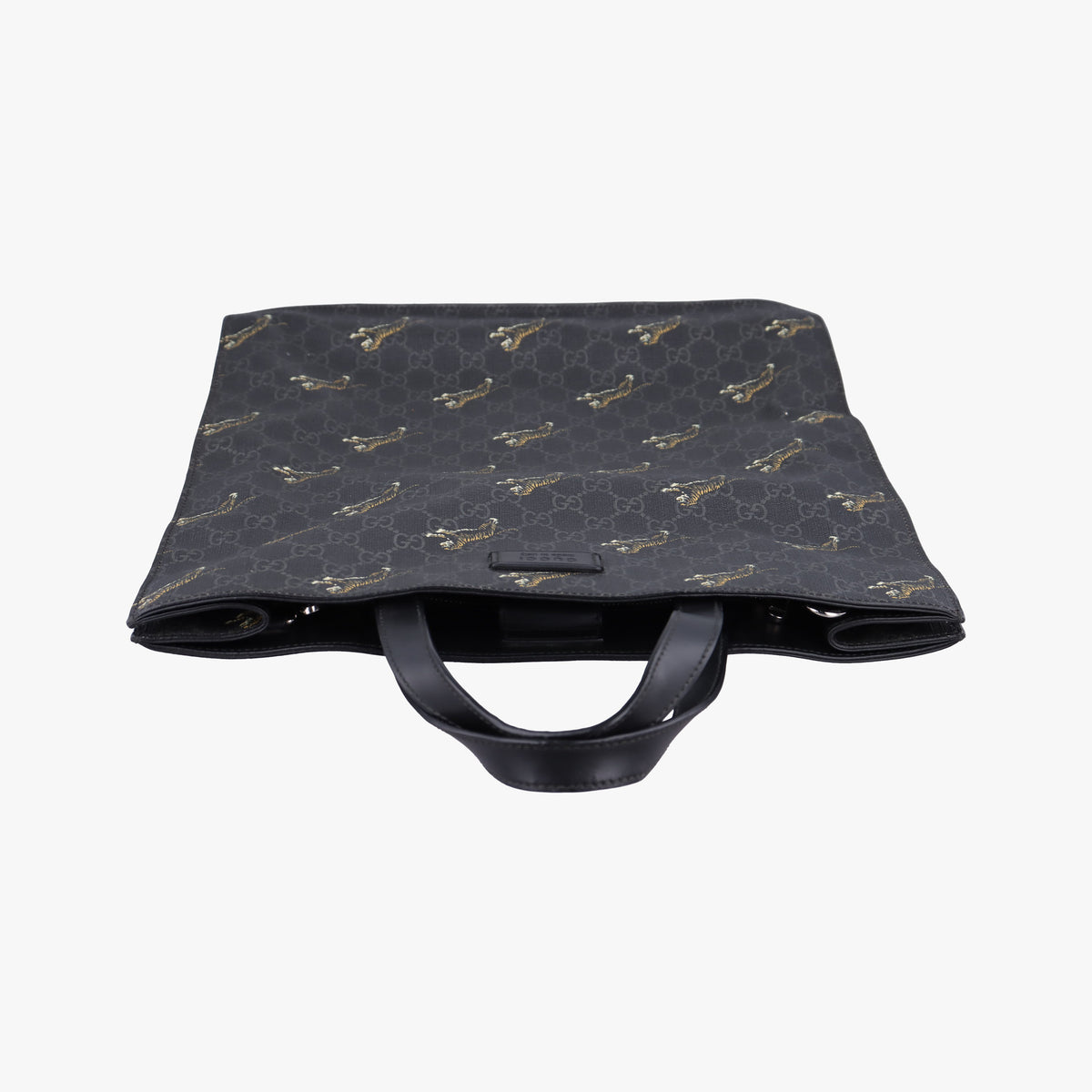 Pre-owned Gucci GG Supreme Tiger Black PVC coated canvas 495559 handbag | stylenewstar