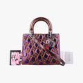 Lady Dior purple×orange Leather 15-BO-1111レディディオール パープル×オレンジ レザー 15-BO-1111