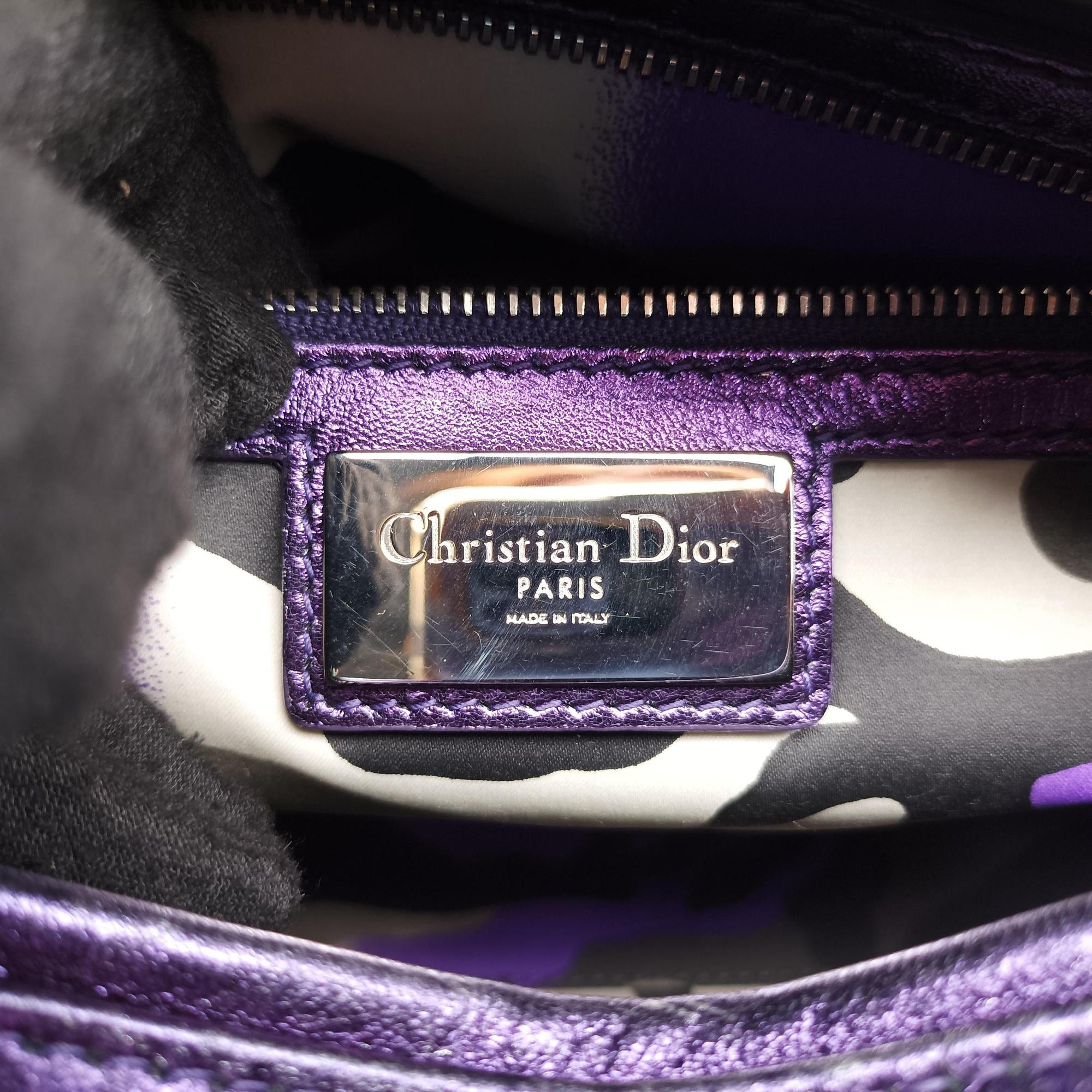 Lady Dior purple×orange Leather 15-BO-1111レディディオール パープル×オレンジ レザー 15-BO-1111