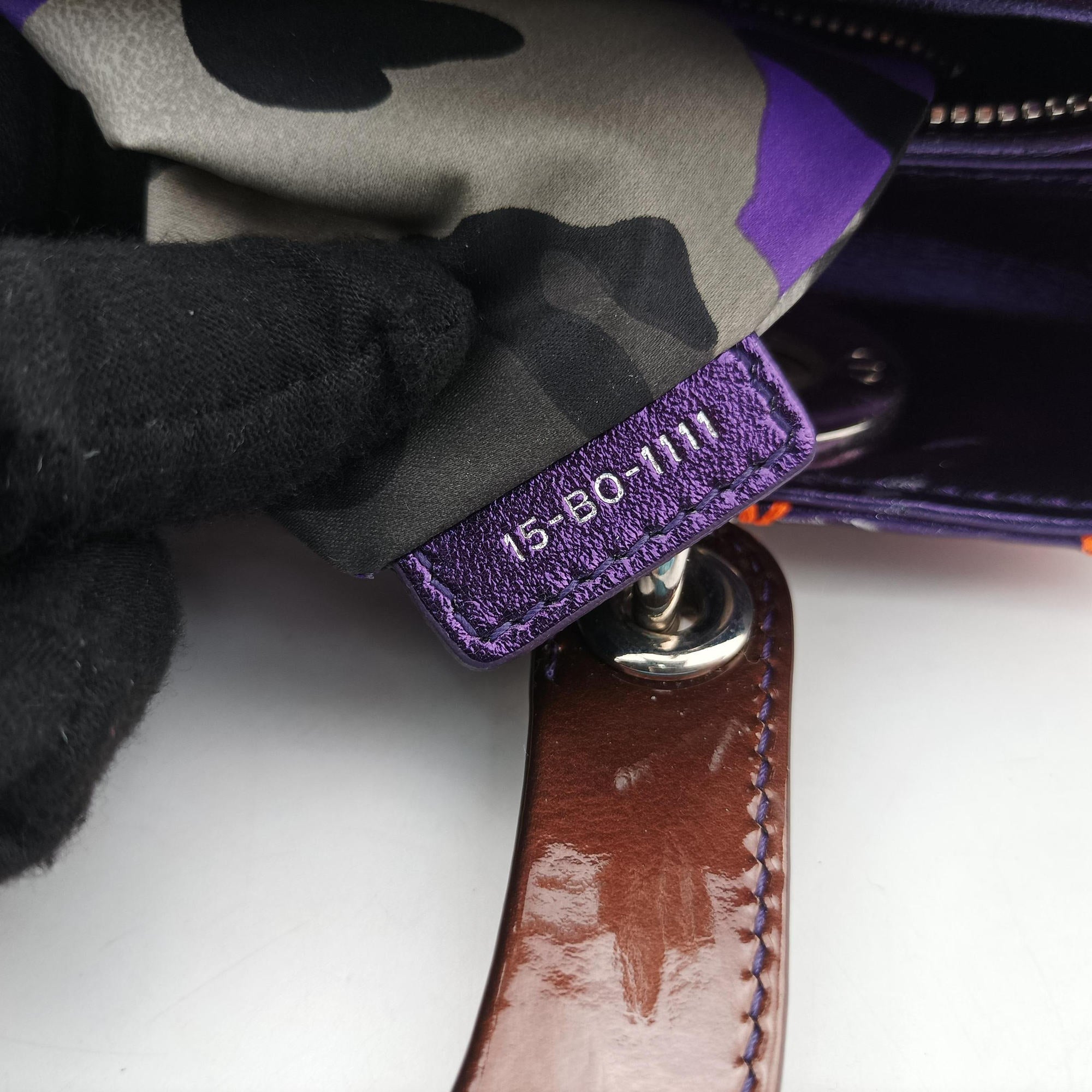 Lady Dior purple×orange Leather 15-BO-1111レディディオール パープル×オレンジ レザー 15-BO-1111