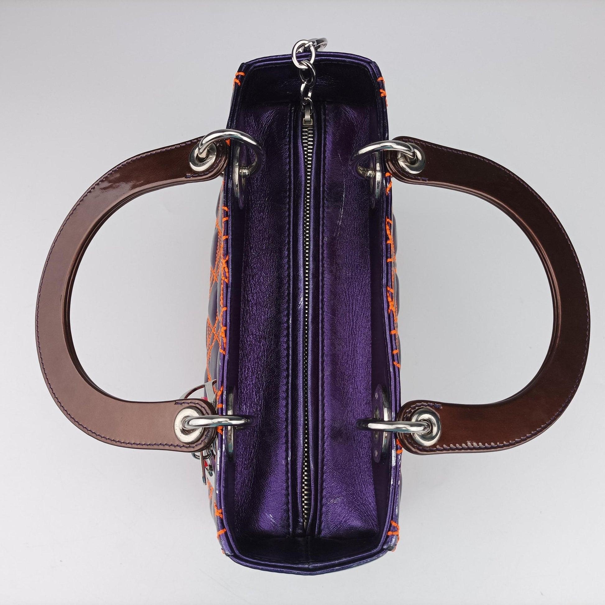 Lady Dior purple×orange Leather 15-BO-1111レディディオール パープル×オレンジ レザー 15-BO-1111
