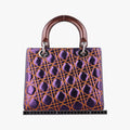 Lady Dior purple×orange Leather 15-BO-1111レディディオール パープル×オレンジ レザー 15-BO-1111