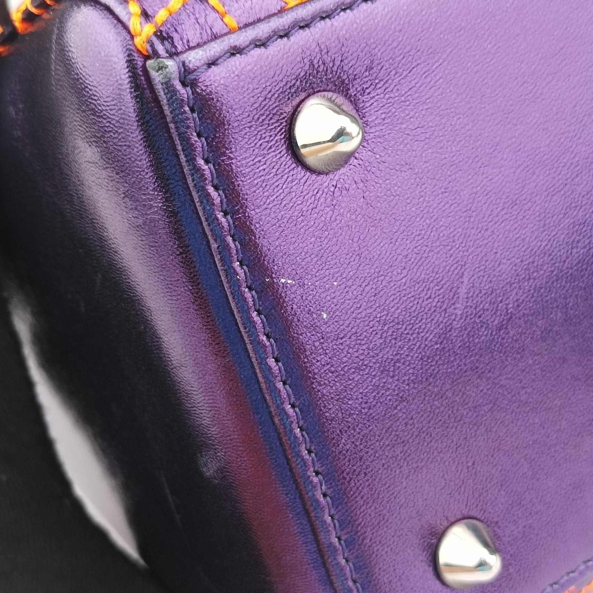 Lady Dior purple×orange Leather 15-BO-1111レディディオール パープル×オレンジ レザー 15-BO-1111