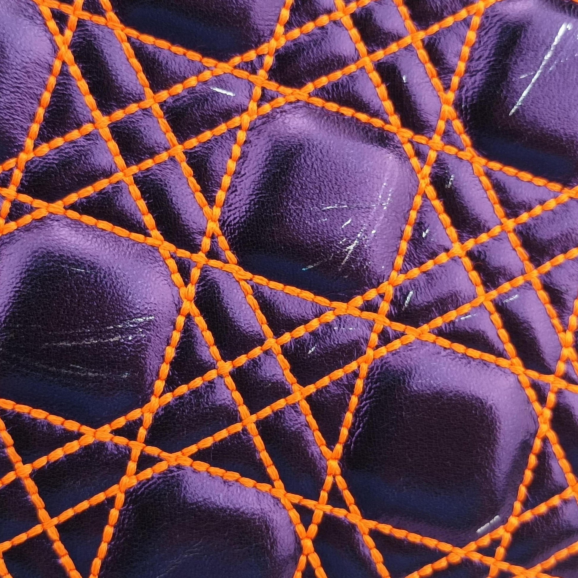 Lady Dior purple×orange Leather 15-BO-1111レディディオール パープル×オレンジ レザー 15-BO-1111