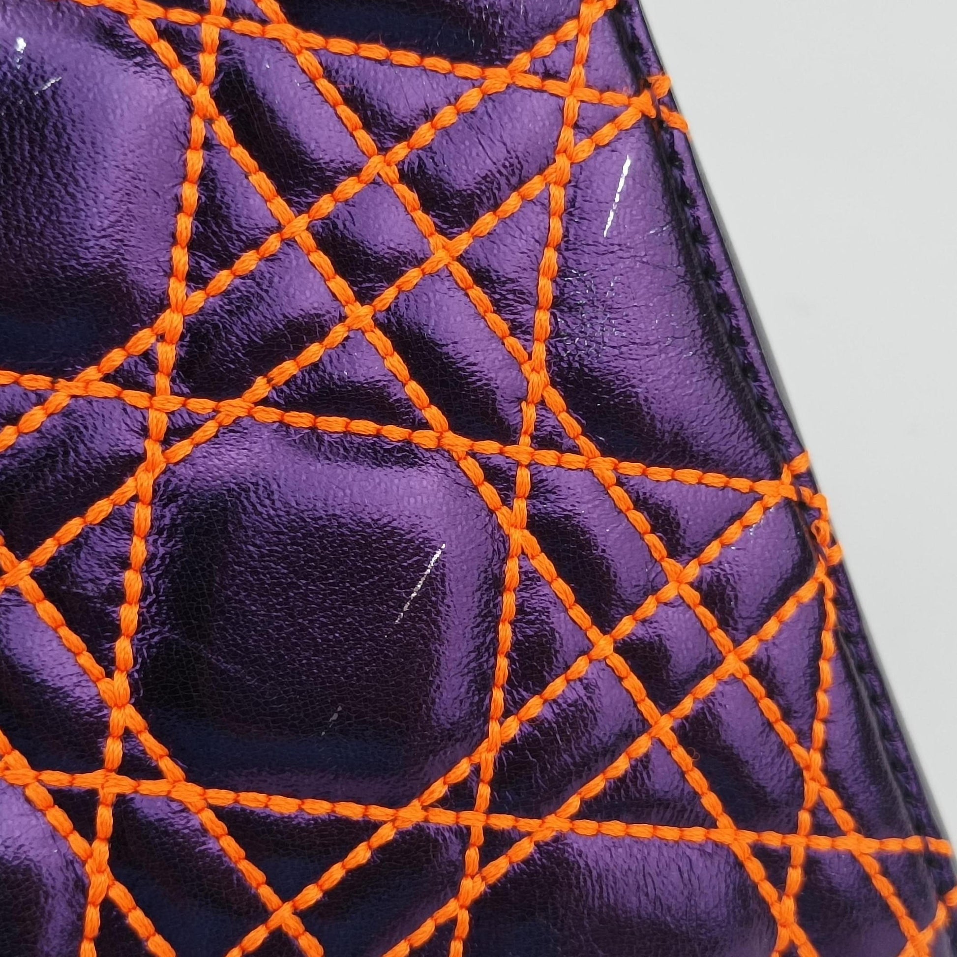 Lady Dior purple×orange Leather 15-BO-1111レディディオール パープル×オレンジ レザー 15-BO-1111