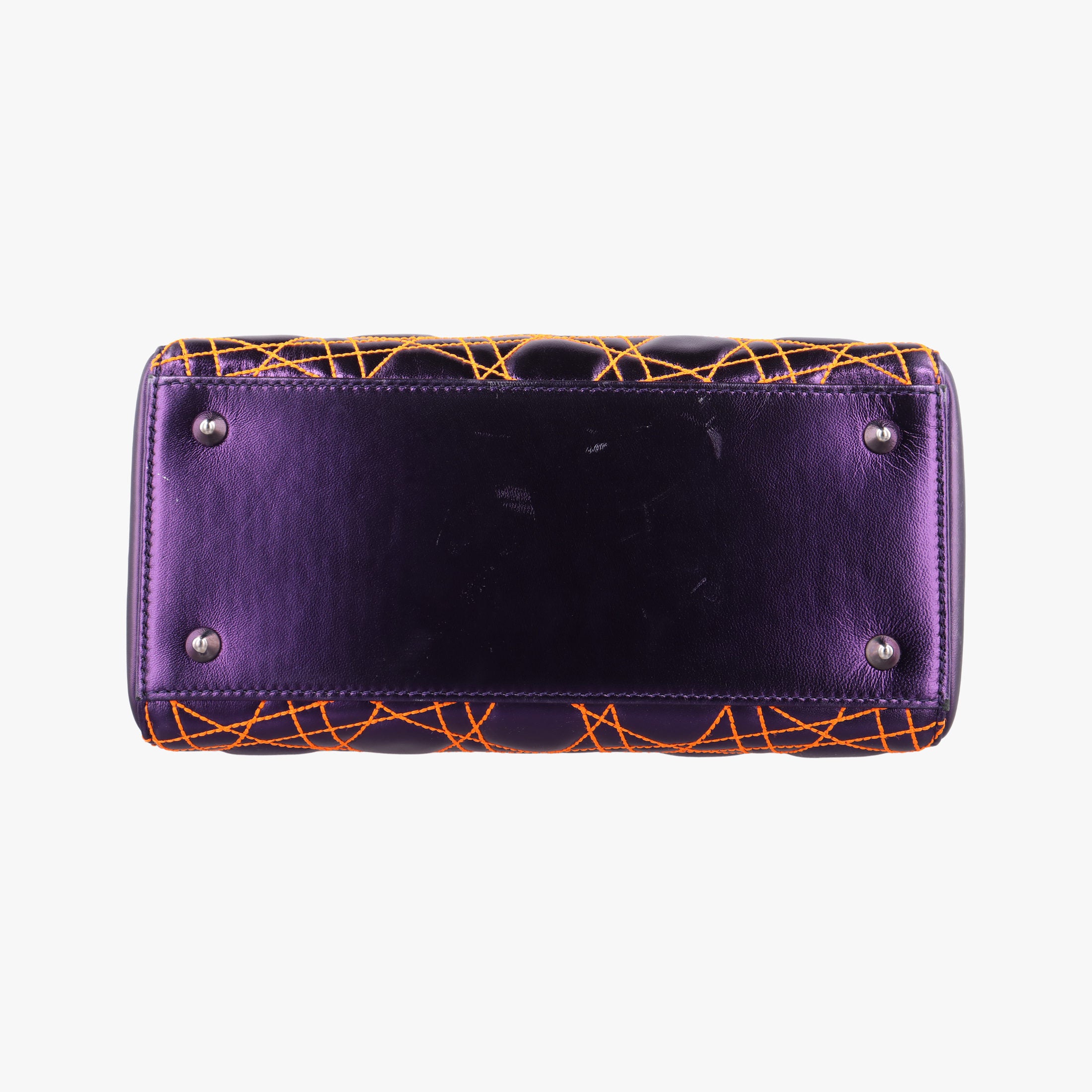 Lady Dior purple×orange Leather 15-BO-1111レディディオール パープル×オレンジ レザー 15-BO-1111