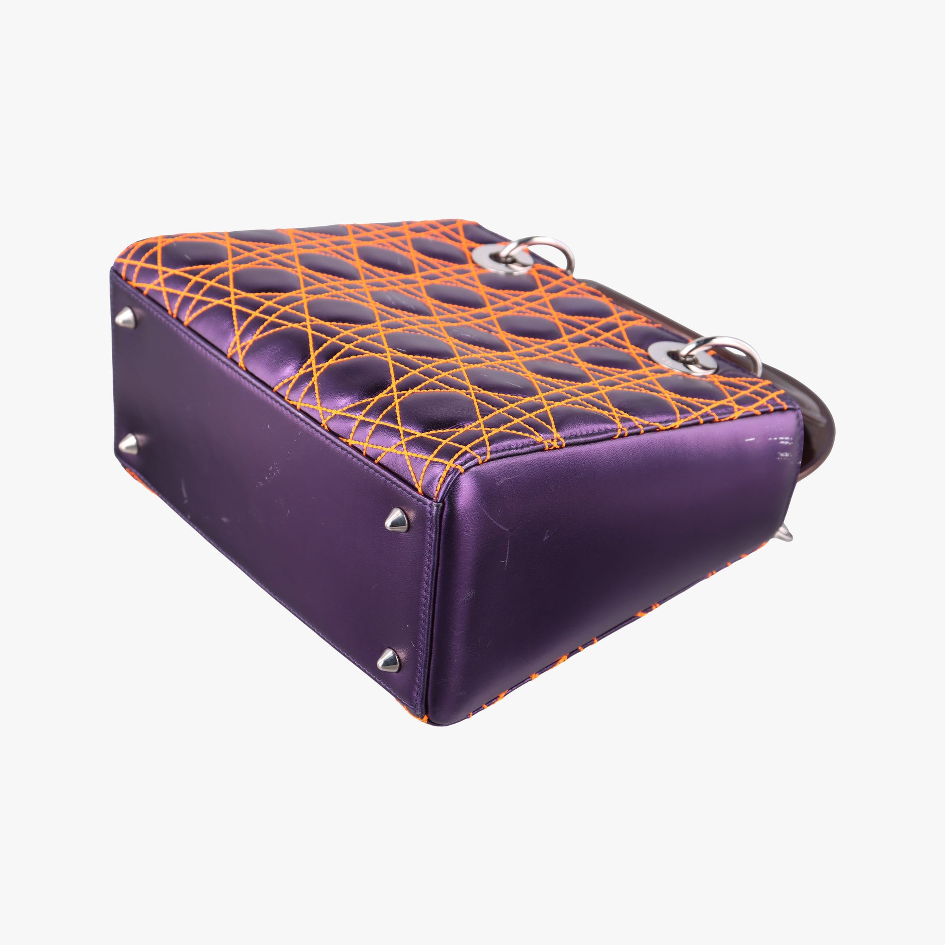 Lady Dior purple×orange Leather 15-BO-1111レディディオール パープル×オレンジ レザー 15-BO-1111