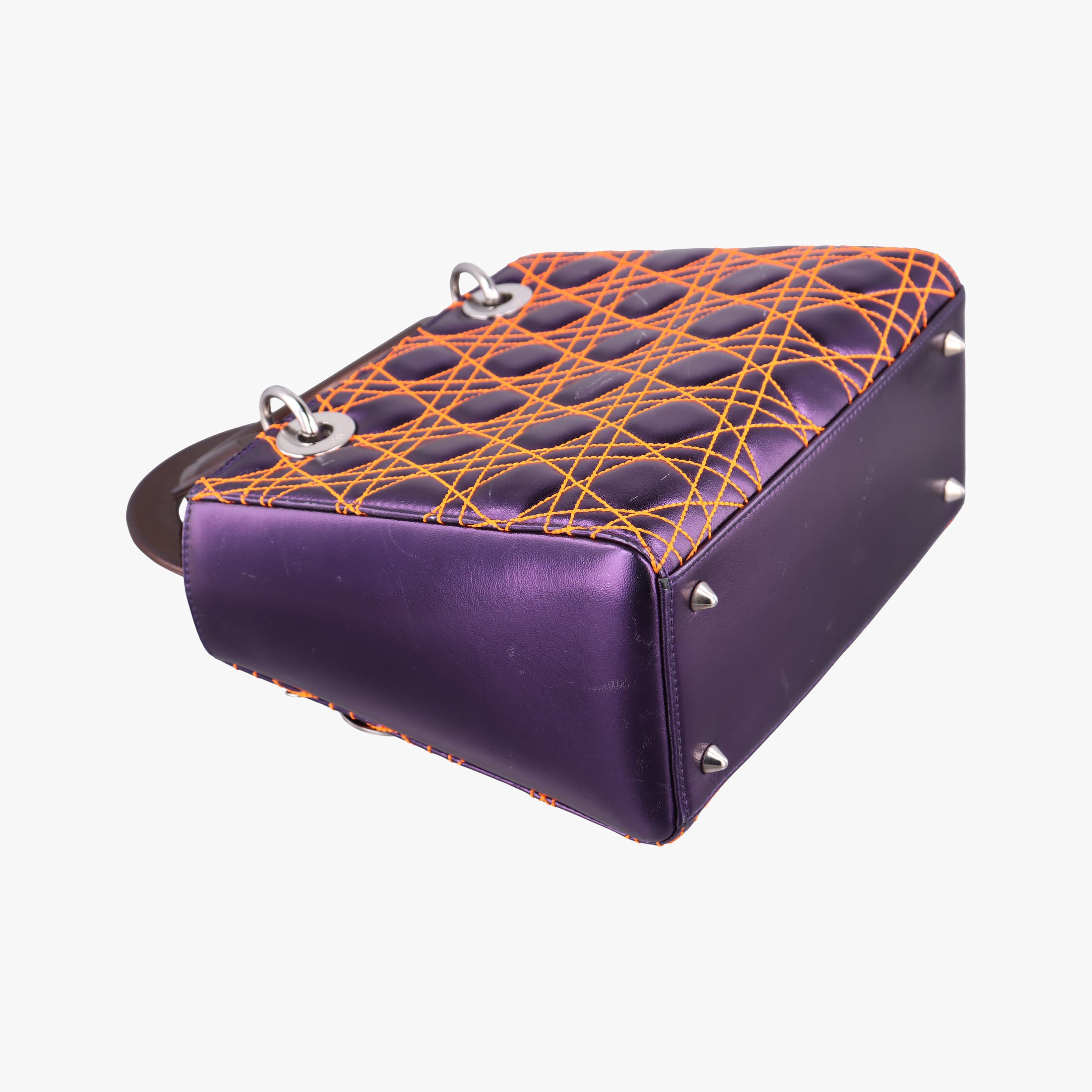 Lady Dior purple×orange Leather 15-BO-1111レディディオール パープル×オレンジ レザー 15-BO-1111