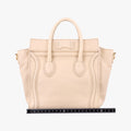 Pre-owned Celine luggage nano shopper Beige Leather  handbag | stylenewstar