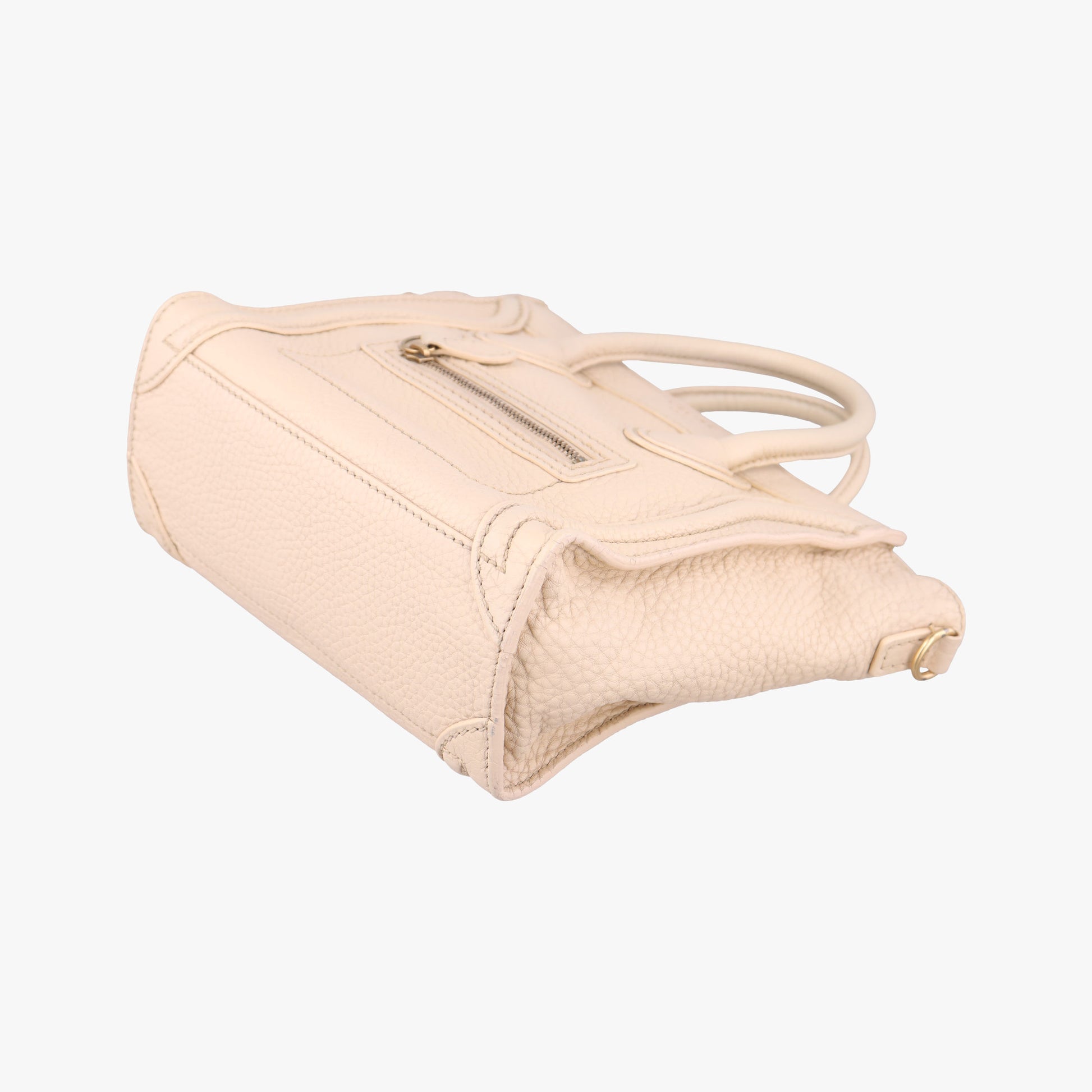 Pre-owned Celine luggage nano shopper Beige Leather  handbag | stylenewstar