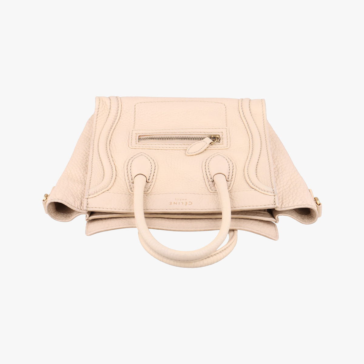 Pre-owned Celine luggage nano shopper Beige Leather  handbag | stylenewstar