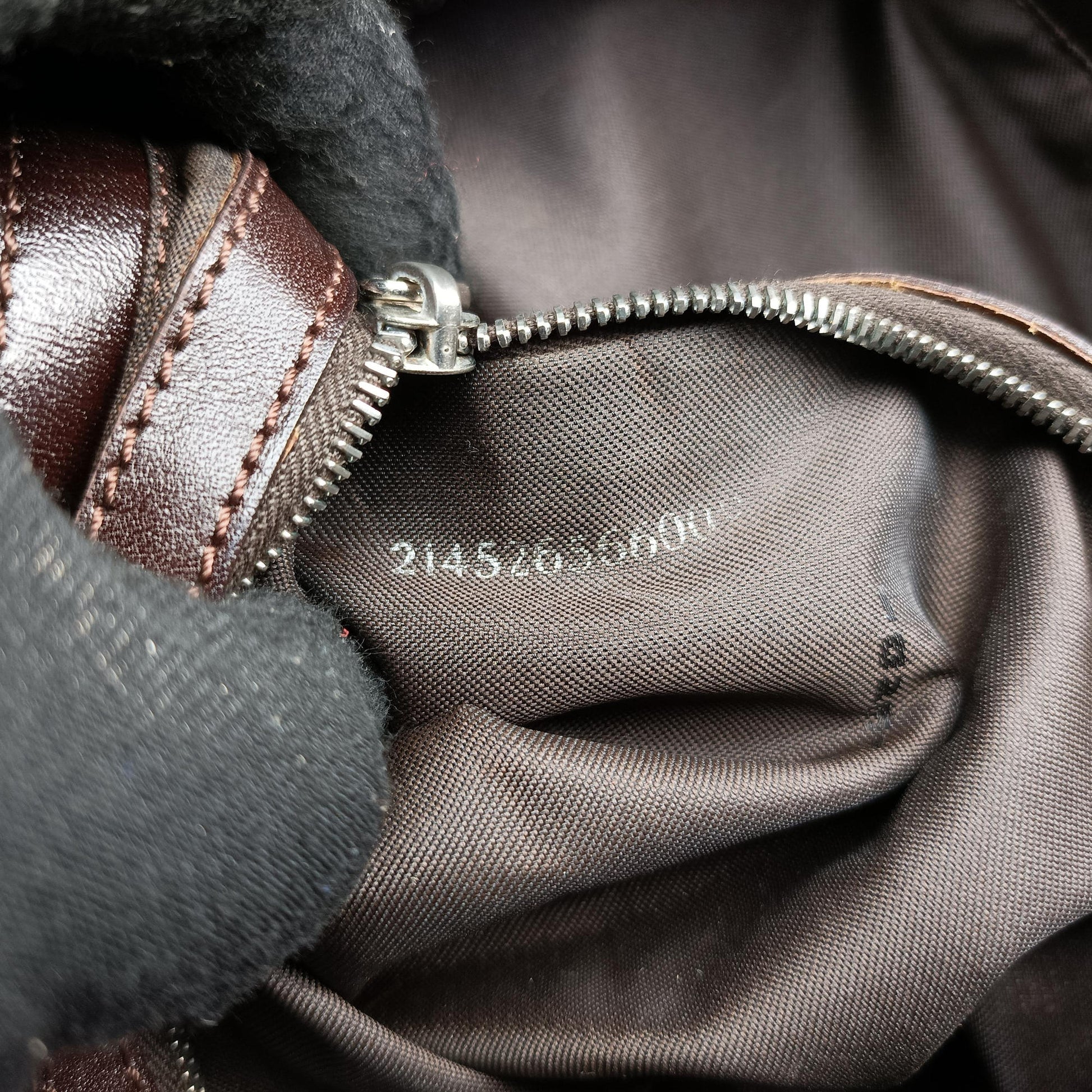 Zucca pattern Brown canvas×leather 214526 214526566009ズッカ柄 ブラウン キャンバス×レザー 214526 214526566009