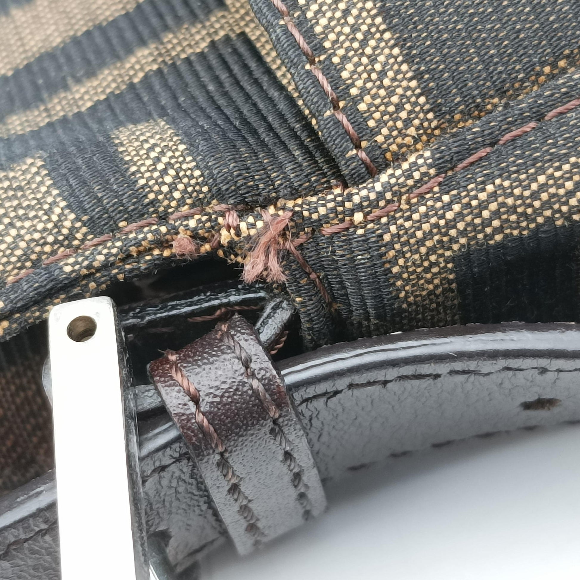 Zucca pattern Brown canvas×leather 214526 214526566009ズッカ柄 ブラウン キャンバス×レザー 214526 214526566009